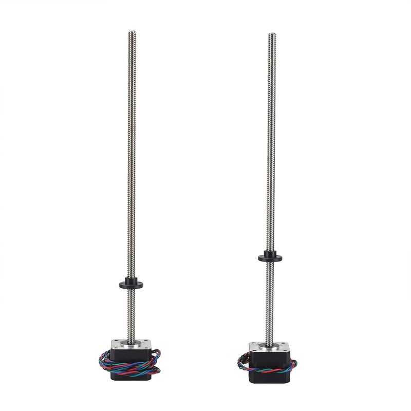 FYSETC Prus MK3S+ Z Motor 2-Pack Nema 17 Stepper Motor 42-34 with Integrated 320mm/12.59inch T8 Lead Screw and Wire 250mm + 550mm, 1A 2Phase 1.8° Compatible with Prus I3 MK3S Z Axis 3D Printer Part - Image 1
